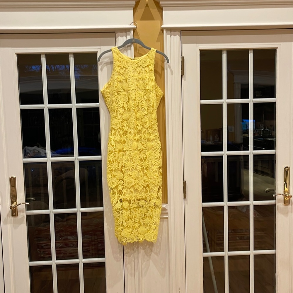 Yellow lace dress